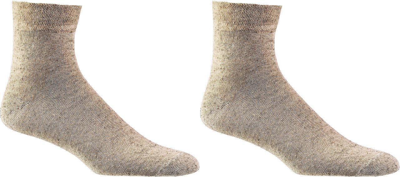 DAMEN & HERREN   Kurz-Socken mit Leinen mit Komfort-Piqué-Rand–ohne Gummidruck   3 Paar