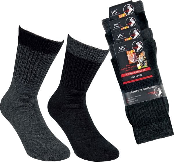 HERREN Arbeit Socken „Sensibel“ Wellnessrand- ohne Gummidruck. Frottee-Sohle       4 Paar