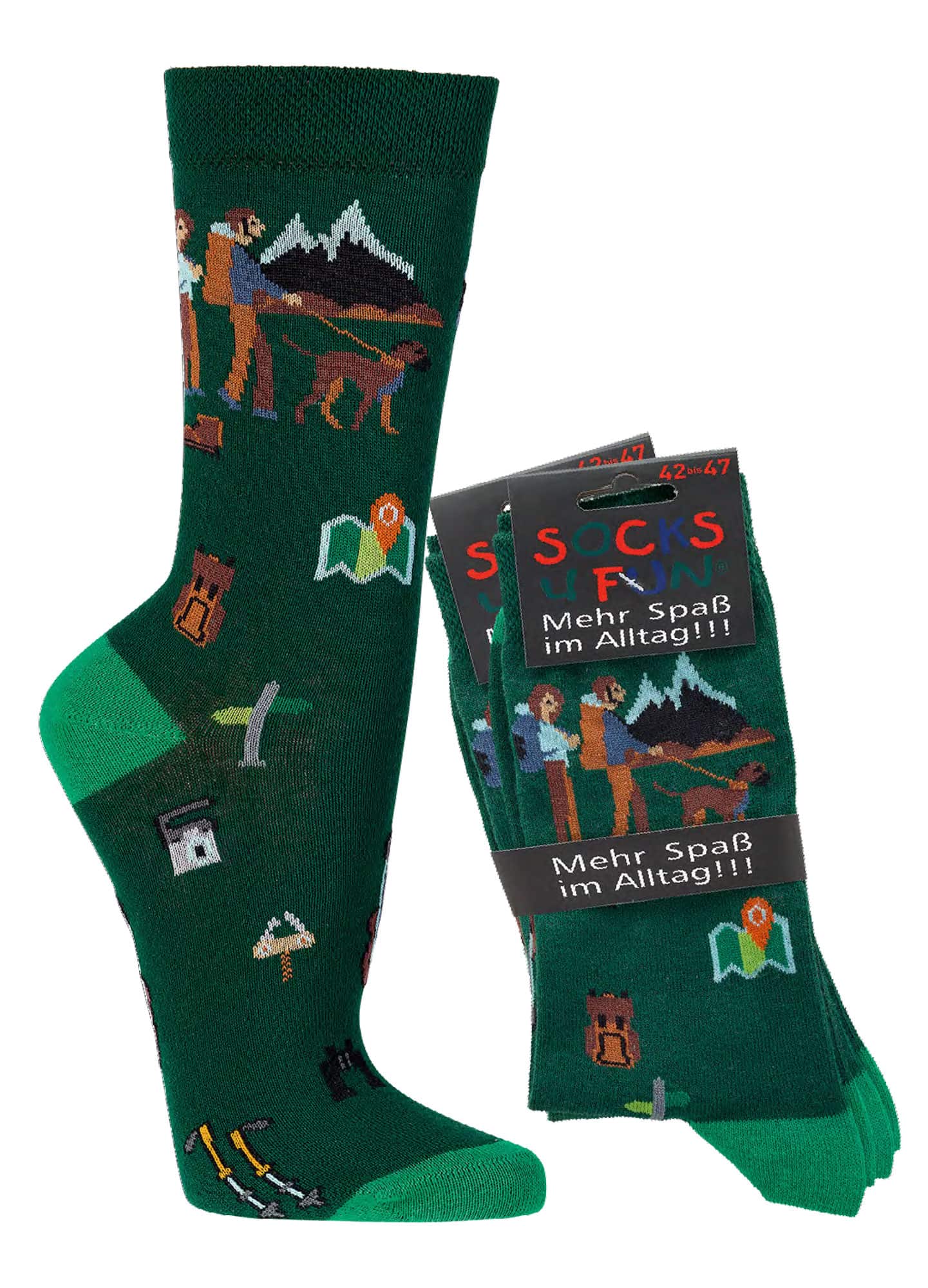 WANDERFREUNDE  witzige Socken als Geschenkidee oder zum Selbertragen  2 Paar
