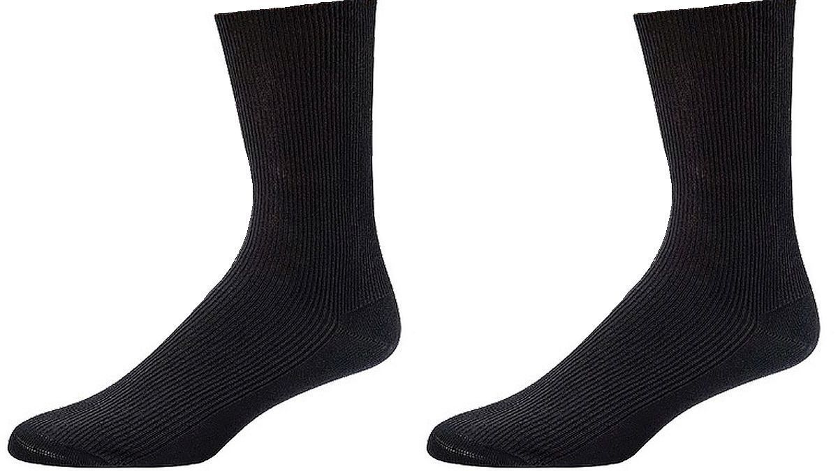 Wellness Herren Socken in Übergröße  bis 59-62 =XXXXL , SCHWARZ - Ohne Gummidruck für gute Durchblutung- 100% Baumwolle - Handgekettelt,  Doppelzylinder-Qualität, 1/1-Rippe  3 Paar oder 6 Paar