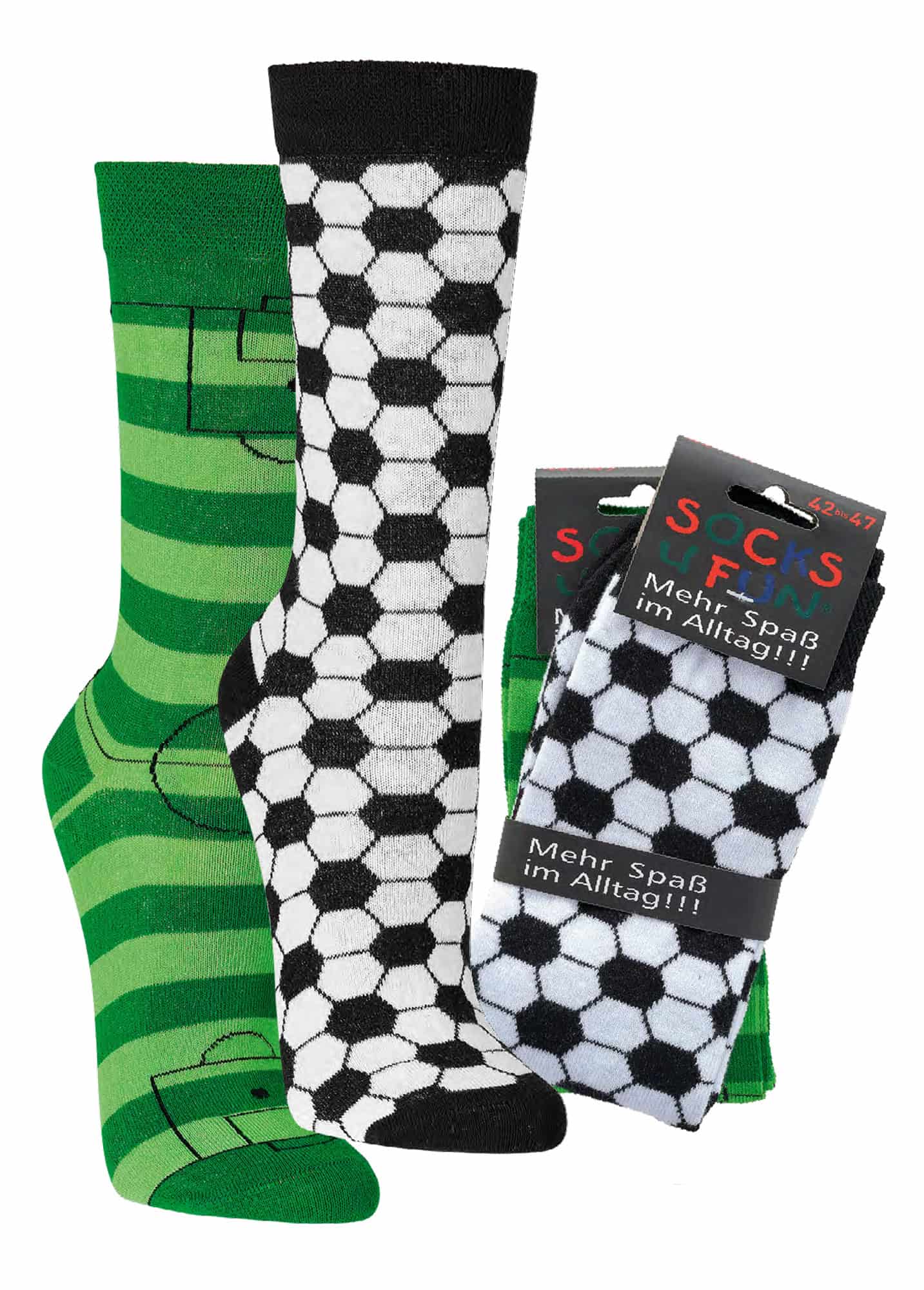 FUßBALL  witzige Socken als Geschenkidee oder zum Selbertragen  2 Paar