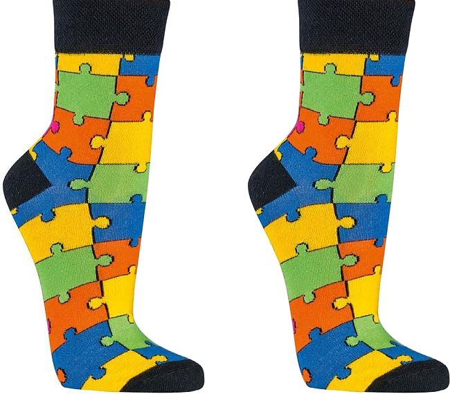  PUZZEL Witzige Socken als Geschenkidee oder zum Selbertragen, Kurzschaftform für Teenager, Damen und Herren,  2er- Bündel  