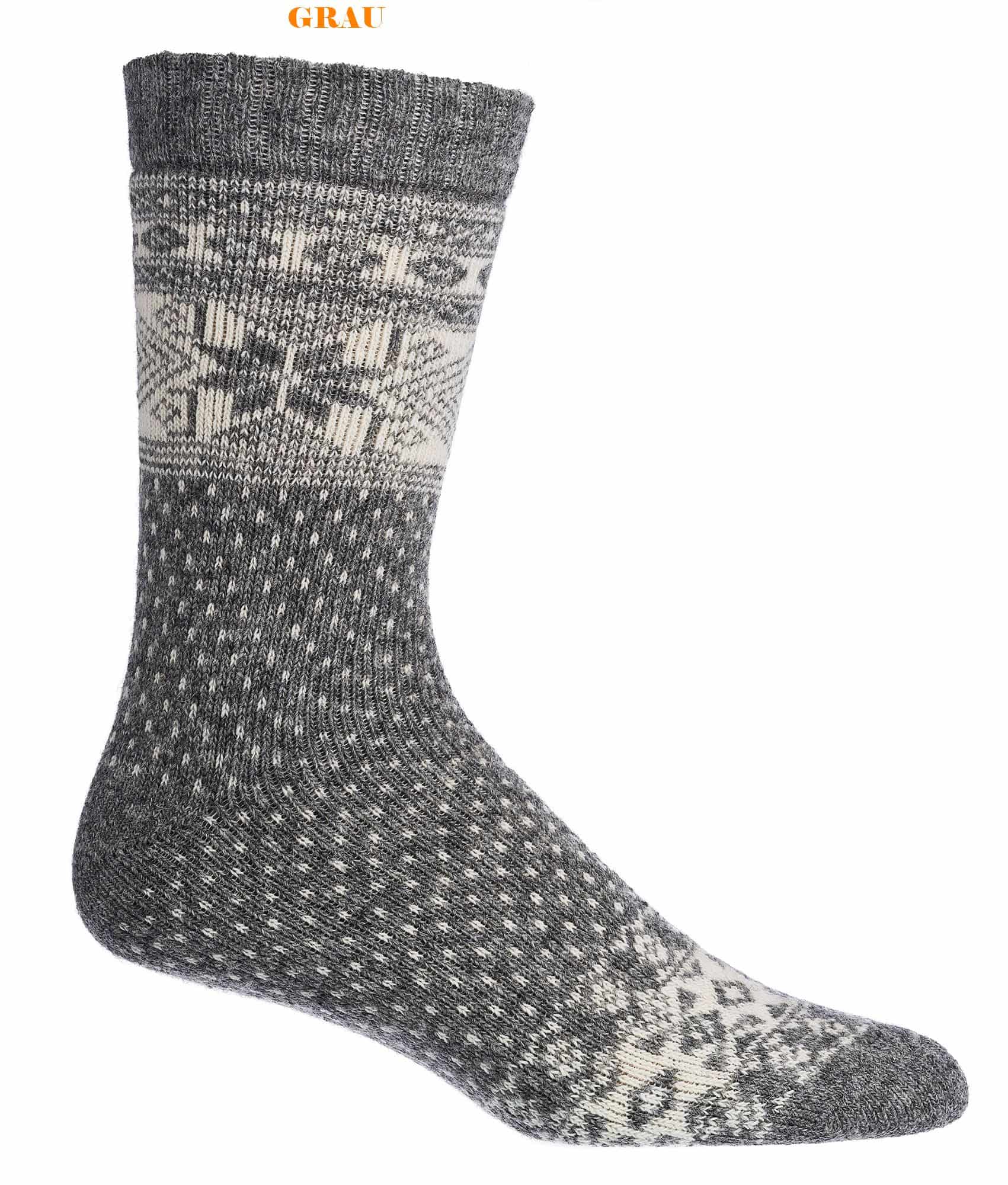 Norweger-Socken mit Merino- und Alpaka WOLLE  für Teenager, Damen & Herren  2 Paar
