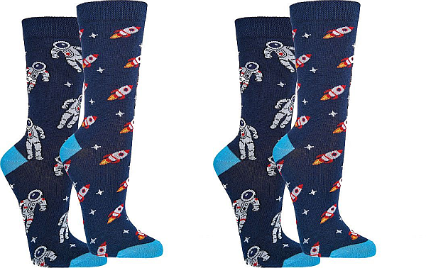 SPACE Witzige Socken Lustige Dessin - SOCKS 4 FUN - Mehr Spaß im Alltag für Teenager, Damen und Herren, 2 Paar