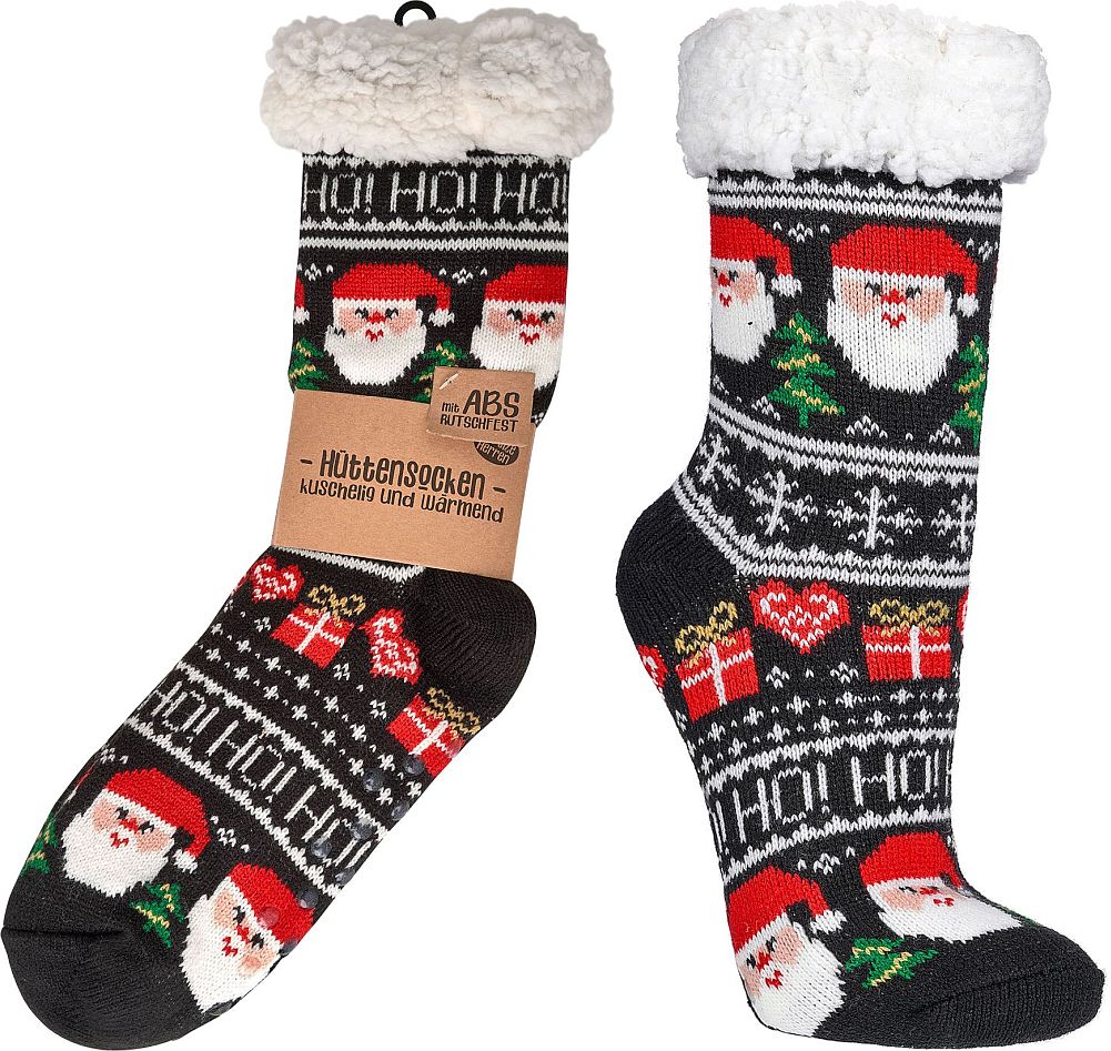 Hütten-Socken, „Weihnachten“ mit  ABS-Super Softrand 1 Paar