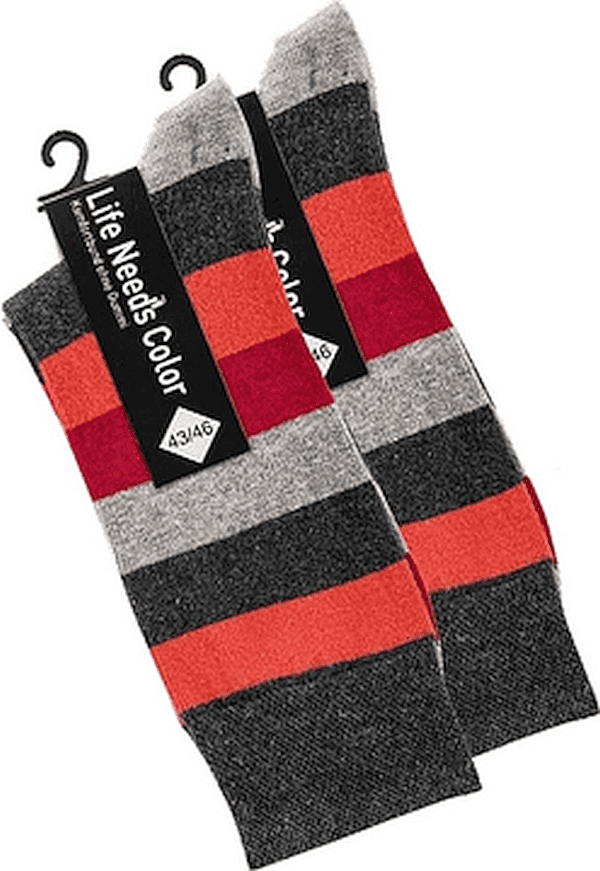 TREND Socken Herren  „Streifen“ Piqué-Bund ohne Gummidruck   2 Paar