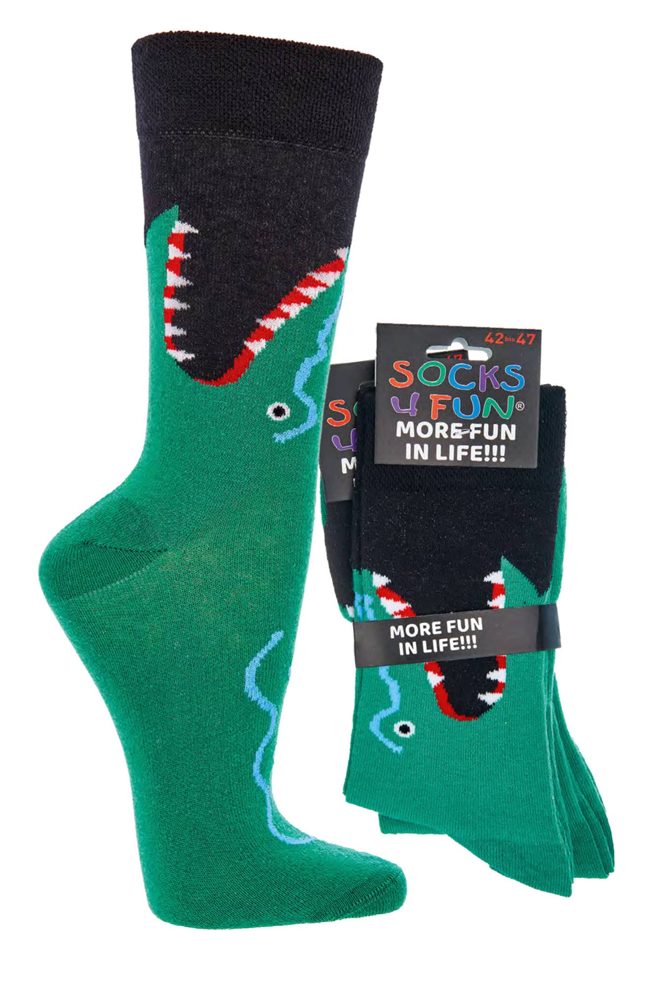 KROKODIL witzige Socken – Lustige Dessins für Teenager, Damen & Herren 2 Paar