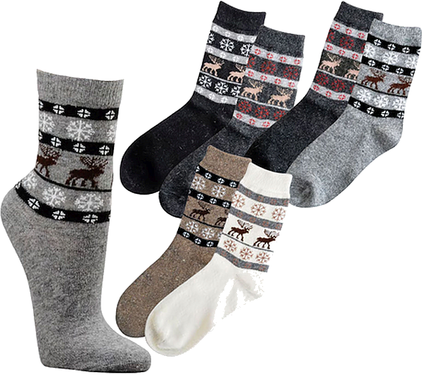 Socken mit Alpaka  „Skandinavien-Dessin“  2 Paar