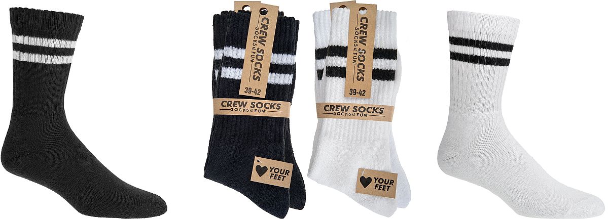  Sport-Socken  CREW SOCKS  für Teenager, Damen und Herren 2 Paar