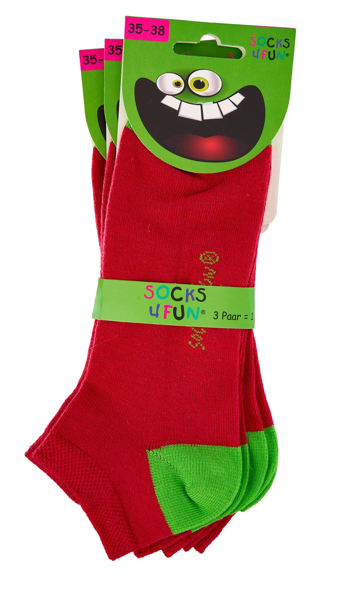 Computer-Kinder Sneakers-Socken „Gute Laune-Farben“ 3 Paar/ 1 Grundfarbe