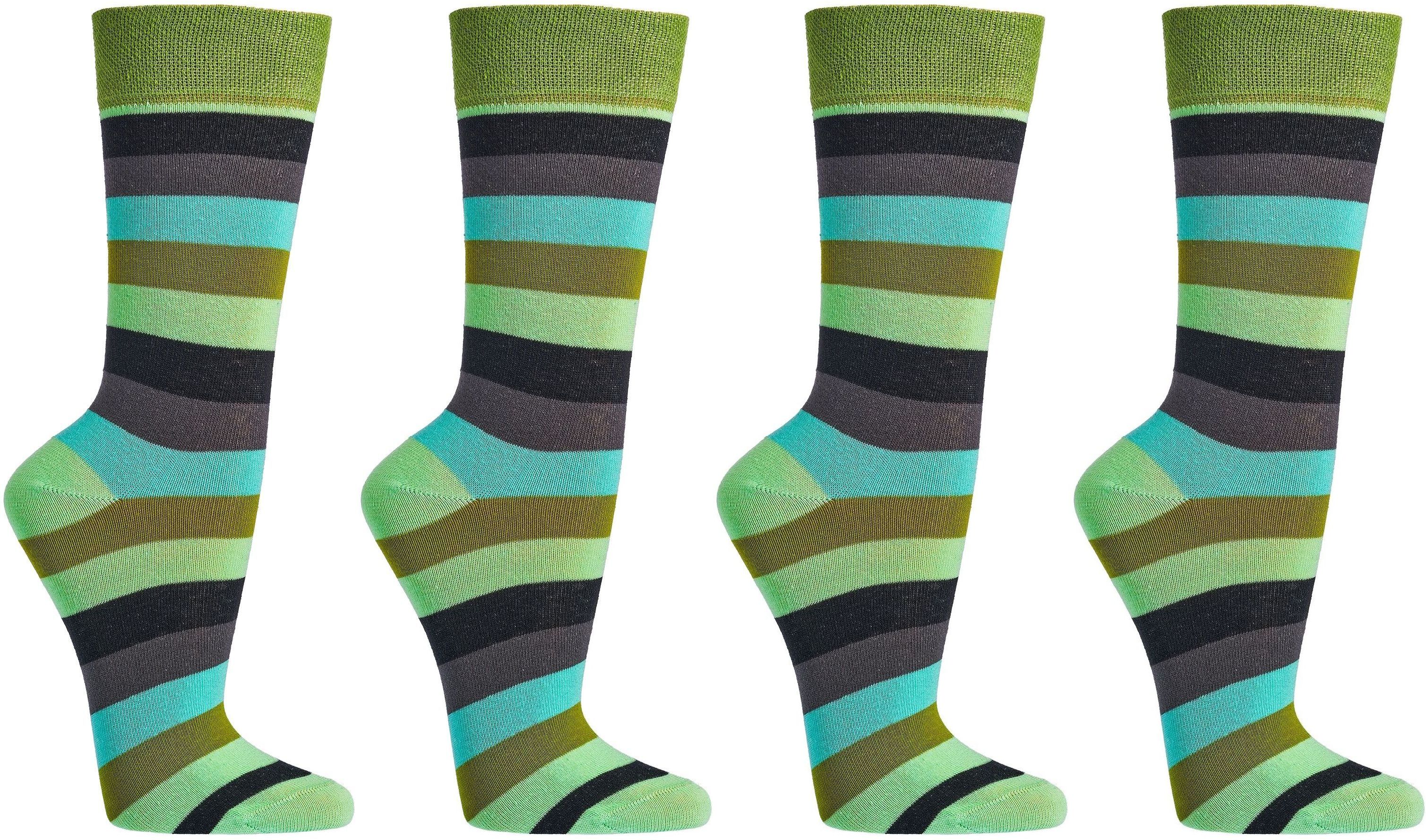 DAMEN Trend-Socken Bio Baumwolle für Teenager, Damen und Herren 2 oder 4 Paar