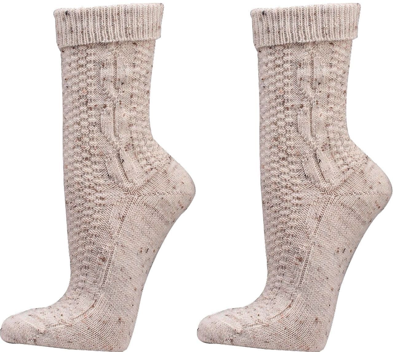 DAMEN & HERREN Trachtensocken mit Wolle-extralangem Schaft  „Tweed Garn“    2 Paar