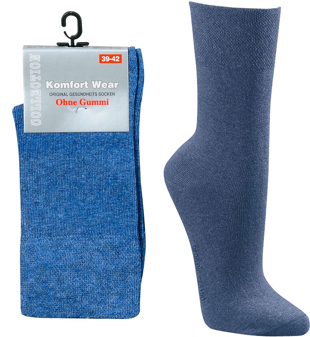 WELLNESS- SOCKEN , Baumwolle mit extrabreiter Piqué-Bund  für Damen und Herren 3 Paar