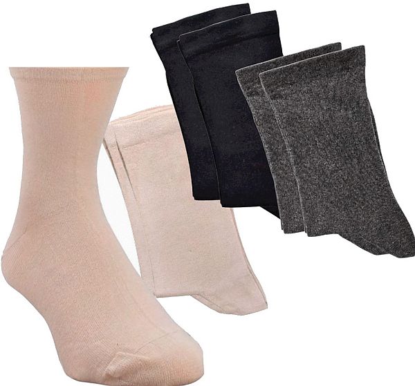  Wellness-Socken EXTRA BREIT,  extrafeine Qualität, extra weiter Komfortbund  2 Paar