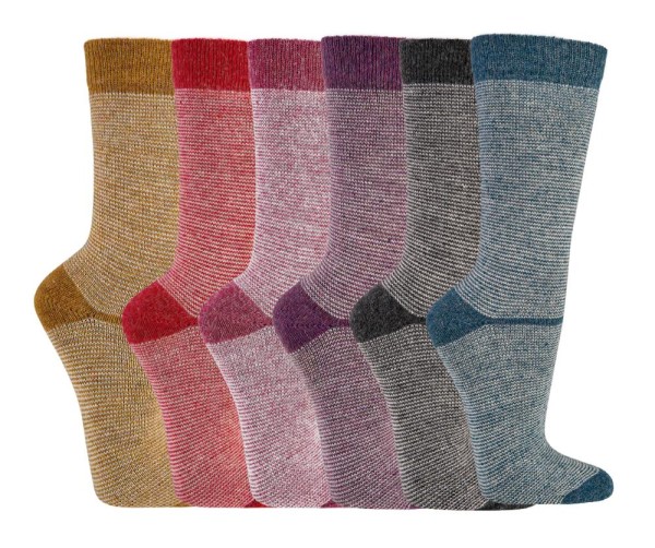  Damen Socken mit Merino und Alpakawolle Ringelmotiv in schönen  Trendfarben EDLER AUSFÜHRUNG  