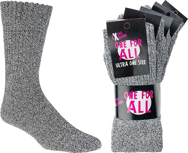 Sport-Socken  „one size for all“ schwarz-grau Mouliné   5Paar