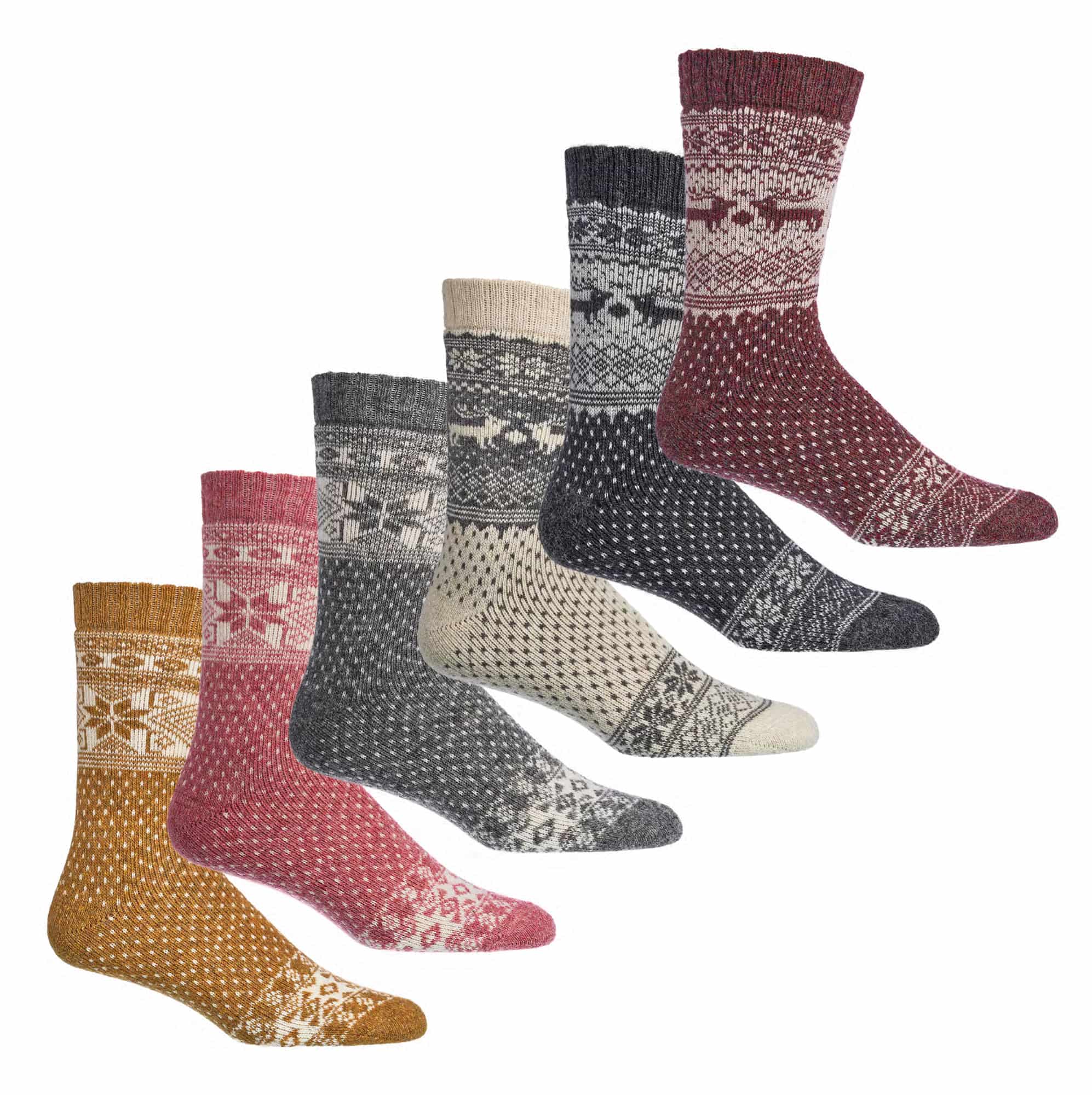 Norweger-Socken mit Merino- und Alpaka WOLLE  für Teenager, Damen & Herren  2 Paar