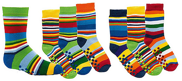 GUTE LAUNE RINGEL Kinder Socken mit  ABS-Druck  3 Paar