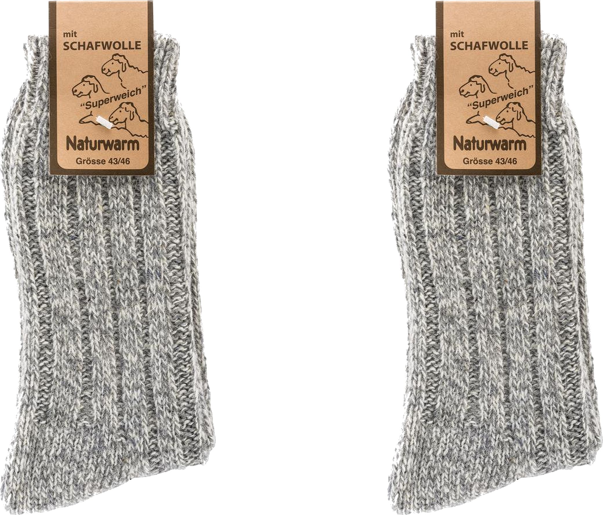 NORWEGER SOCKEN mit Schafwolle  , 3er-Teilung,  softgewaschen für Damen und Herren  2 Paar