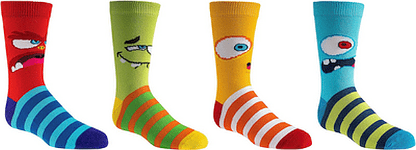  Kinder Socken LUSTIGE MONSTER  aus weicher Baumwolle , 3 Paar