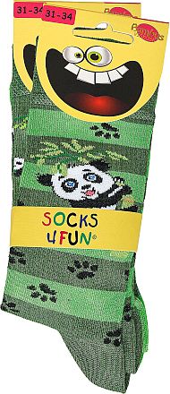 Kinder Socken-VISKOSE BAMBUS  Panda mit Softrand 2 Paar 