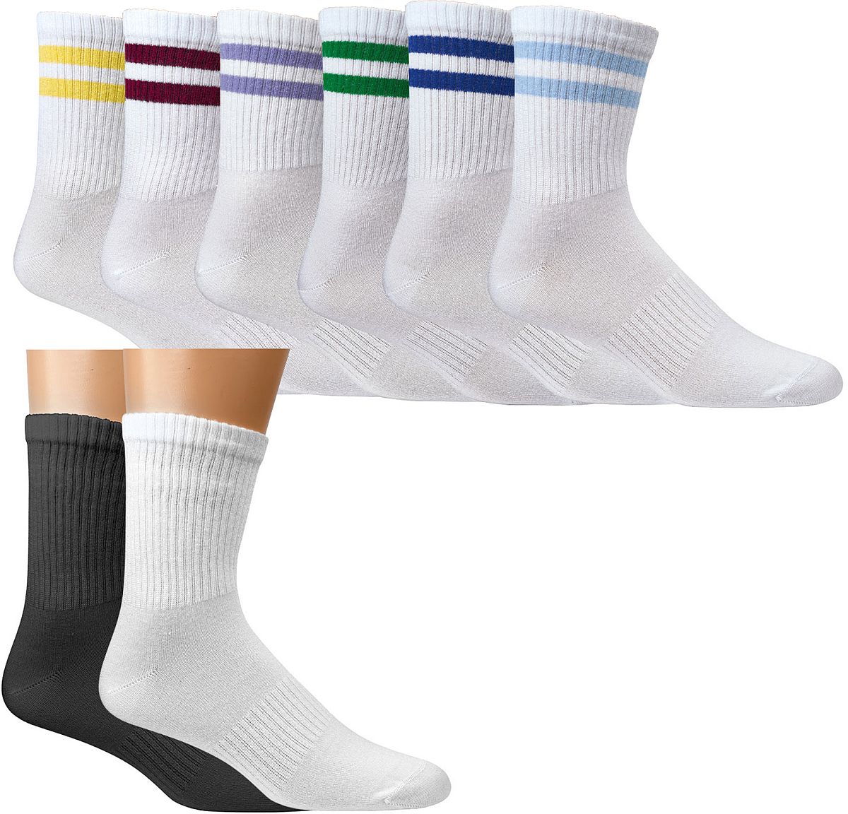 Bambus-Viskose Crew Socks „Trend-Farben“ 2 PAAR
