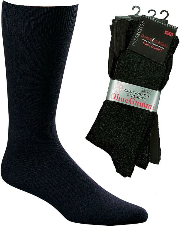 Wellness- Socken Baumwolle- ohne  Gummidruck für Herren  3 Paar