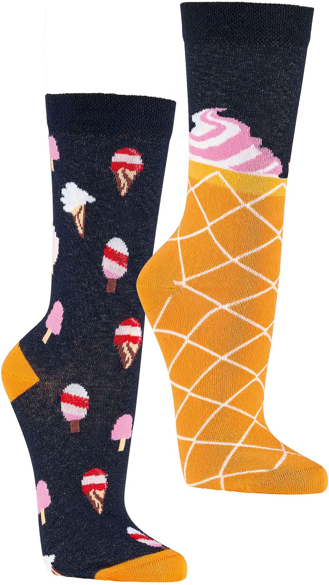 EISCREME Witzige Socken als Geschenkidee oder zum Selbertragen 2er- Bündel 