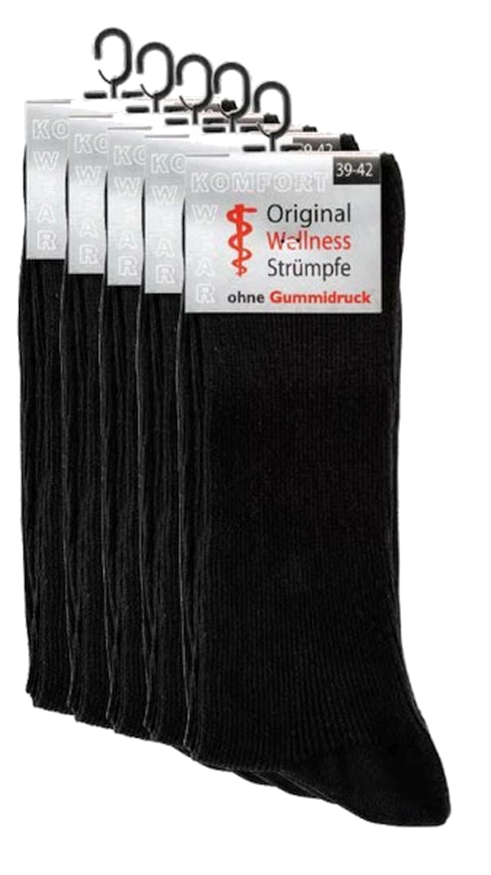 Wellness-Socken  ohne Gummidruck-Baumwolle  für Damen und Herren   5 Paar