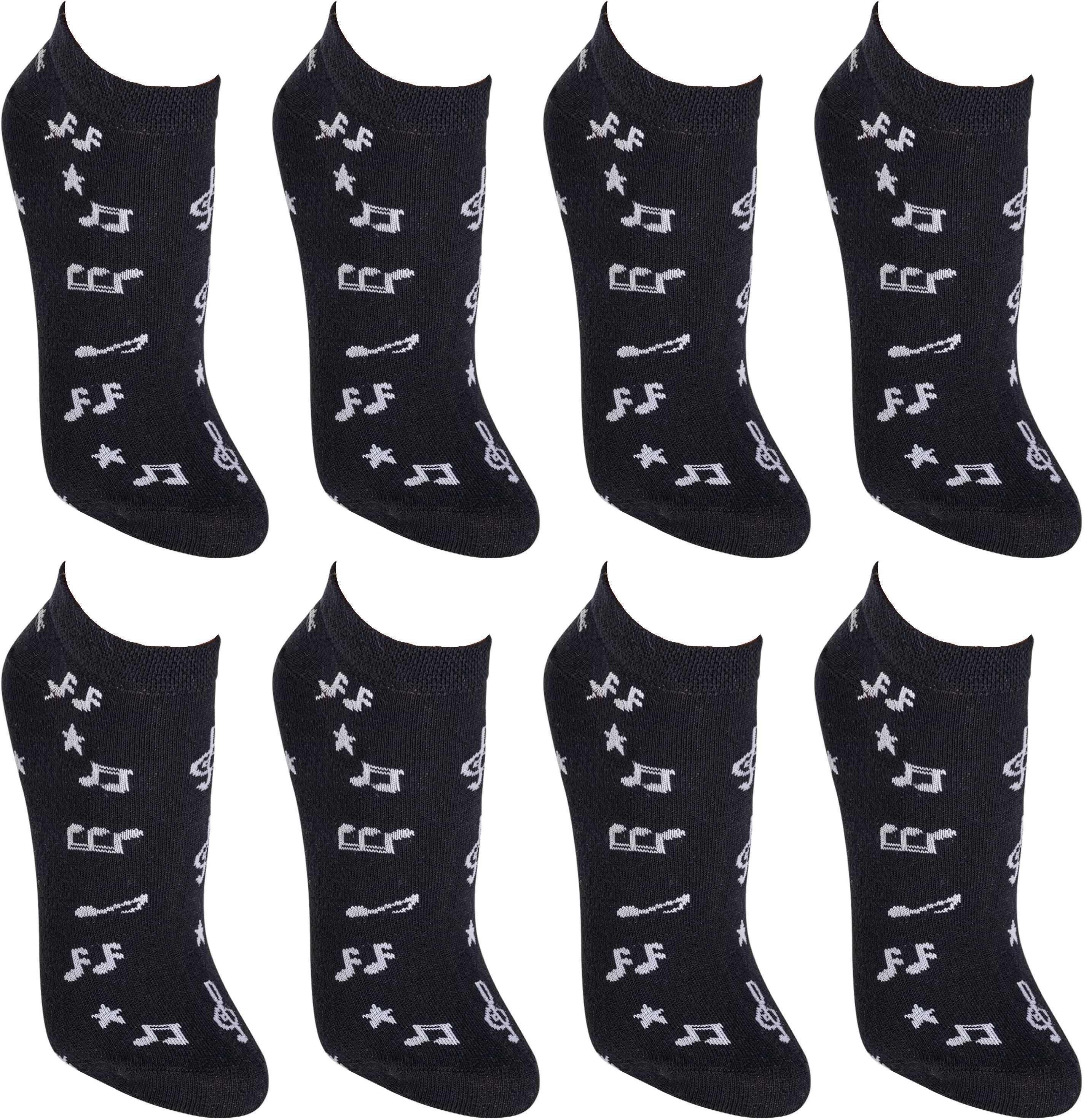 MUSIK  Witzige Sneaker Socken - SOCKS 4 FUN - Mehr Spaß im Alltag für Teenager, Damen und Herren, 2 oder 4 Paar