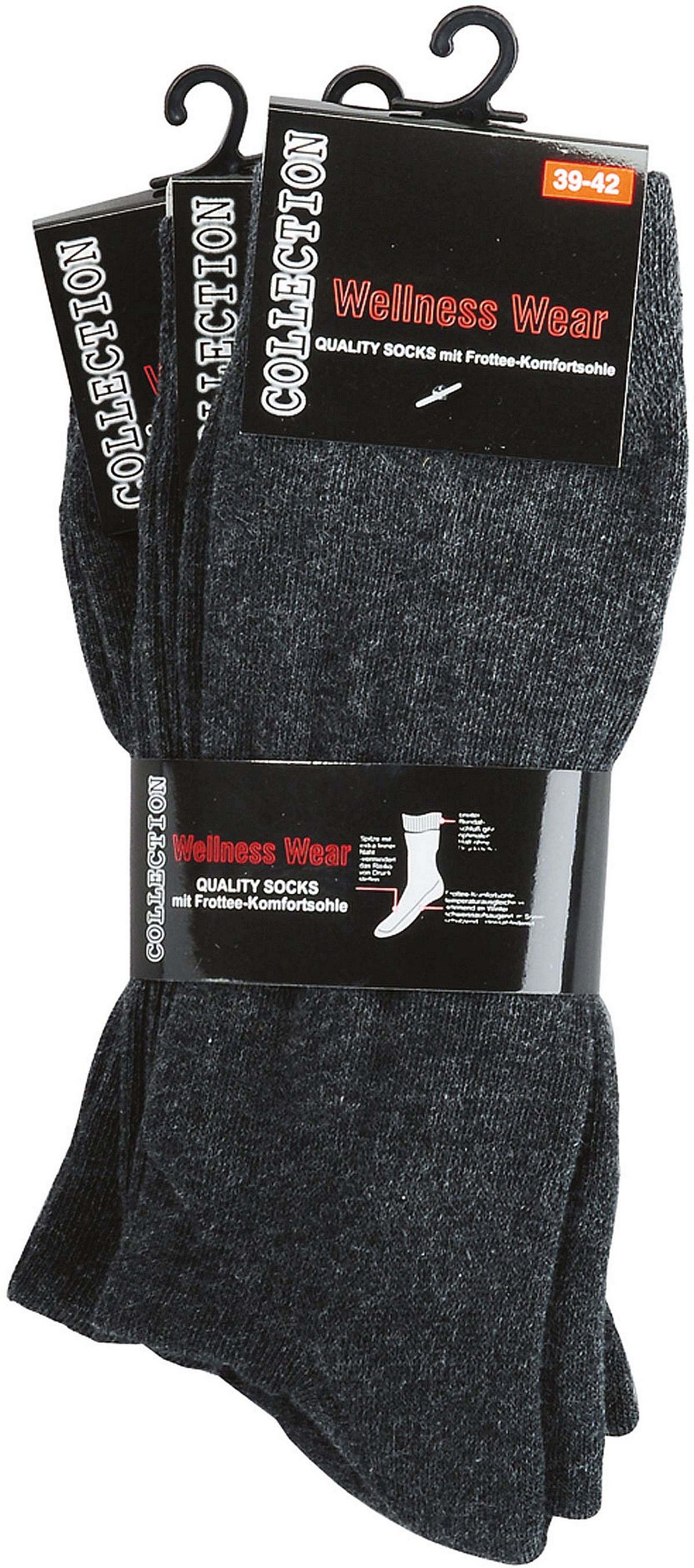 Wellness-Socken „Komfort“ mit Frotteesohle,  extraschwere Qualität  3 Paar