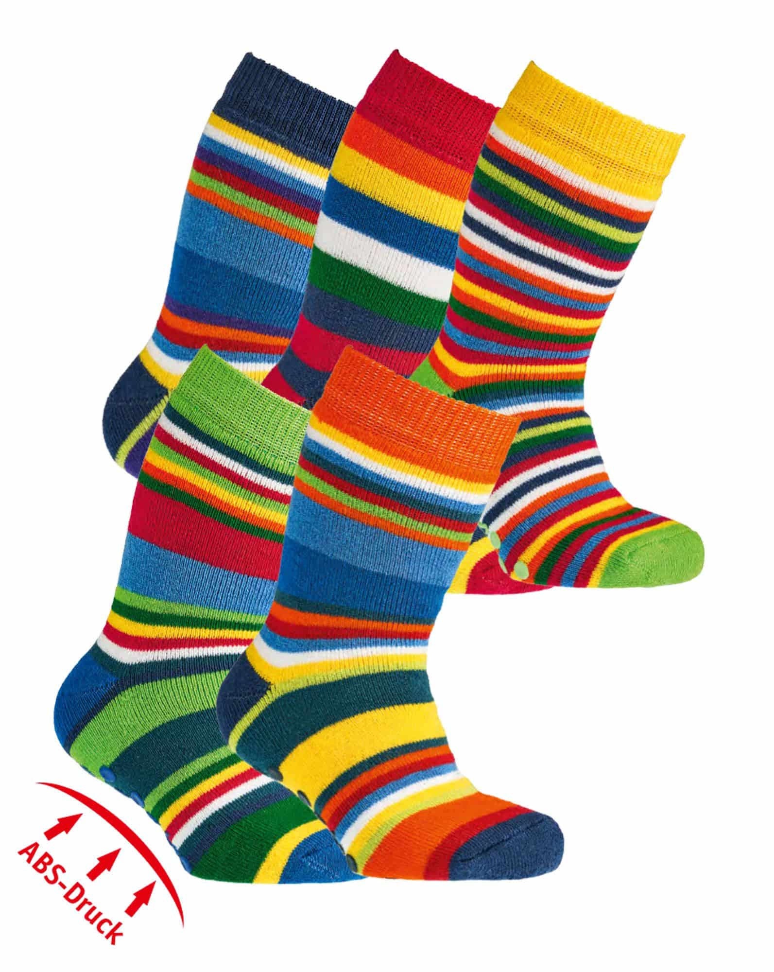 Baby- und Kinder-  Socken  mit ABS- Druck, THERMO RUTSCHFEST, Bio Baumwolle  3 Paar  