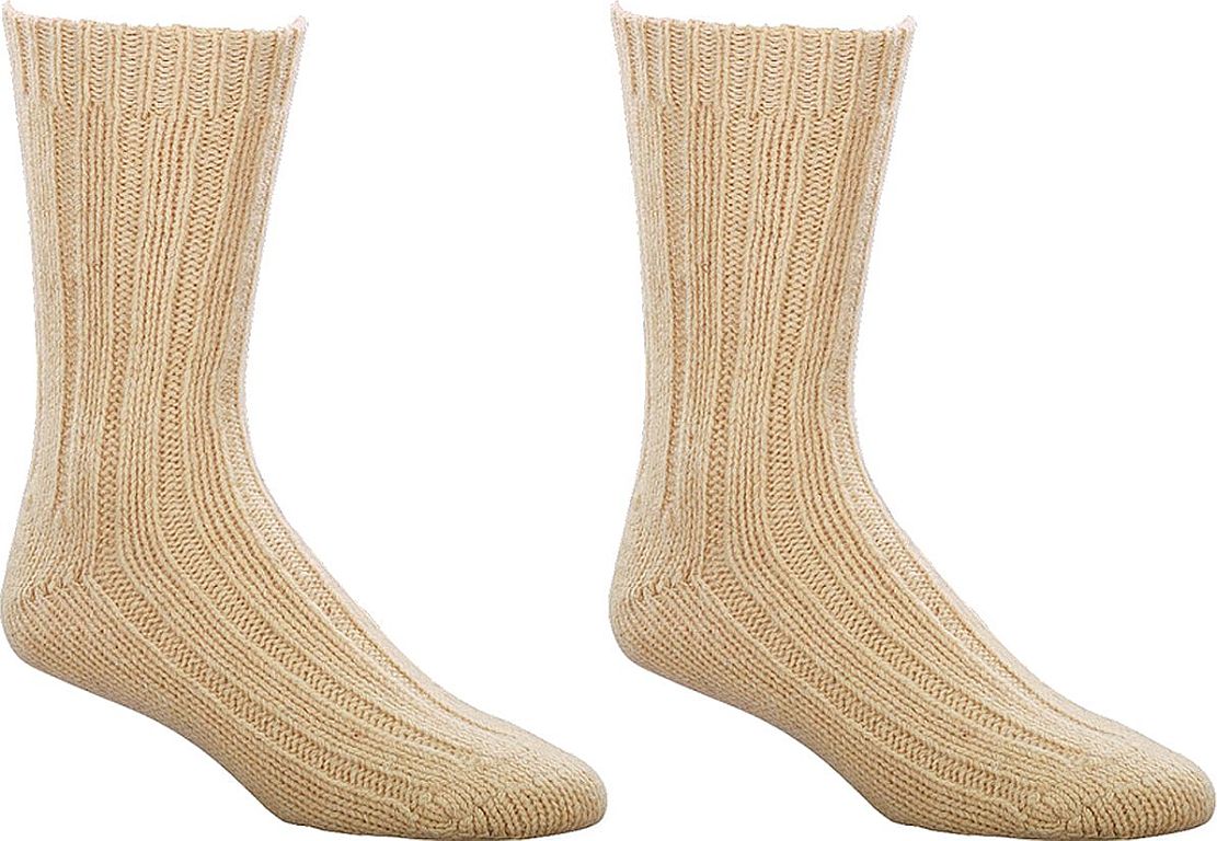 100% VIRGIN WOLL Socken, 3er-Teilung, 5/2-Rippe für Damen und Herren,  2 Paar/ 1 Farbe