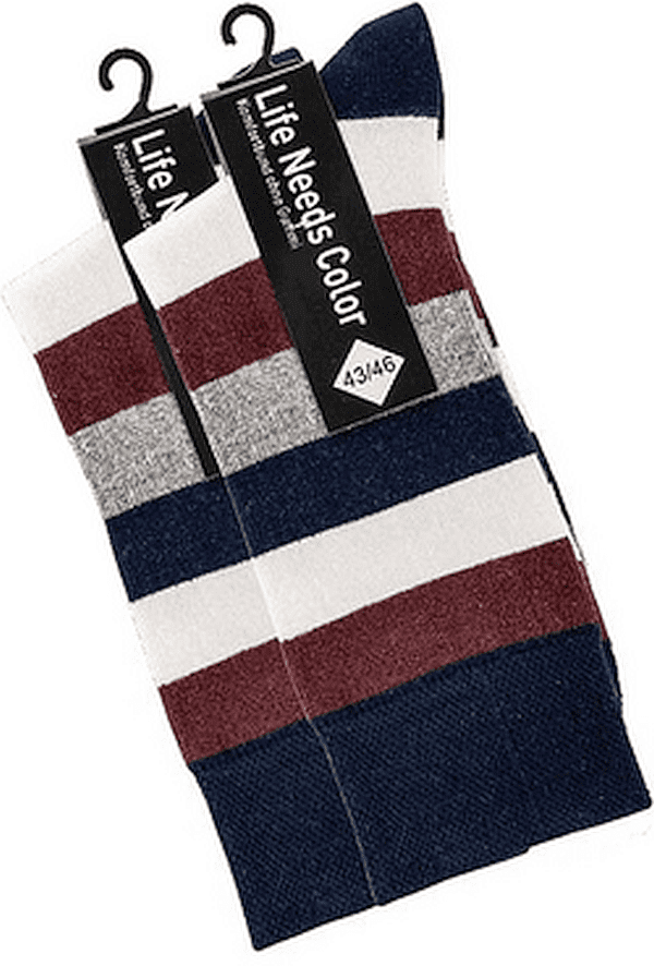 TREND Socken Herren  „Streifen“ Piqué-Bund ohne Gummidruck   2 Paar