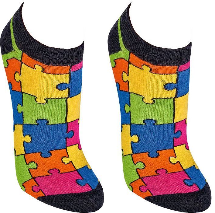 PUZZLE  Witzige Sneaker Socken - SOCKS 4 FUN - Mehr Spaß im Alltag für Teenager, Damen und Herren, 4 Paar
