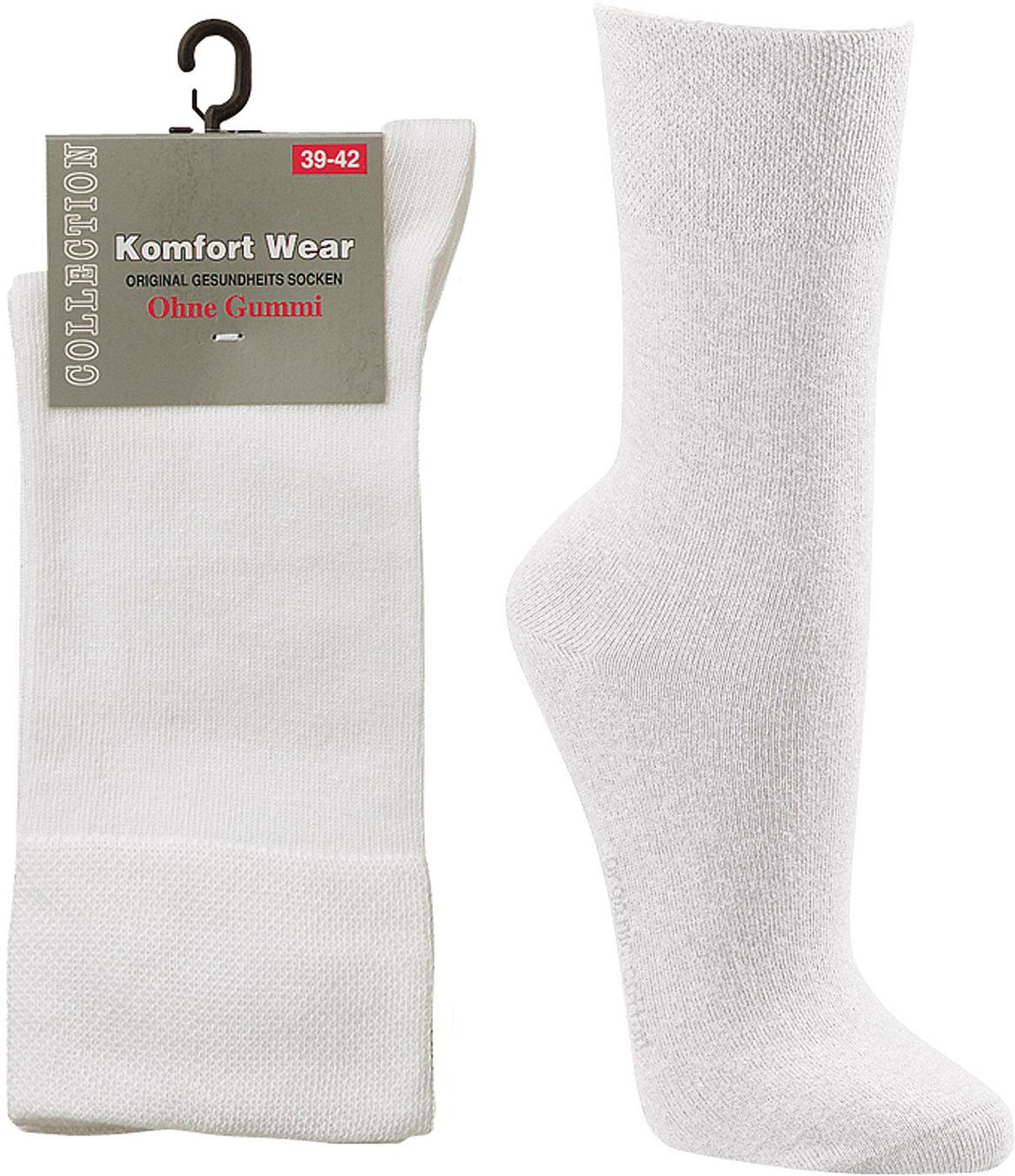 WELLNESS- SOCKEN , Baumwolle mit extrabreiter Piqué-Bund  für Damen und Herren 3 Paar