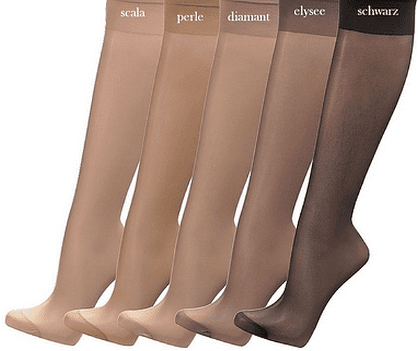 Feinsöckchen-Knie-Fein-Strümpfe 20 den  mit extrabreiter Komfort-Bund für Damen, 5 Paar/ 1 Farbe oder 10 Paar/1 Farbe