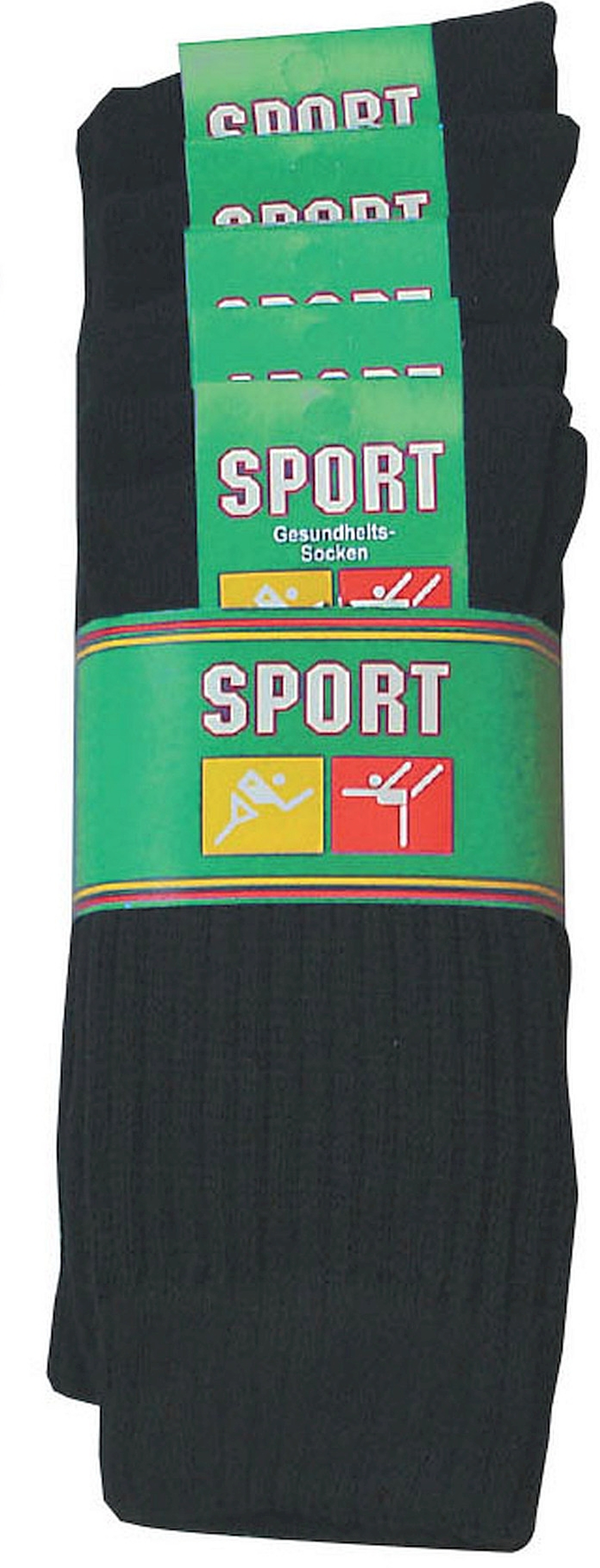 Tennissocken mit  Komfortbündchen-Venenfreundlich,uni-schwarz mit Vollfrotteefuß   5 Paar