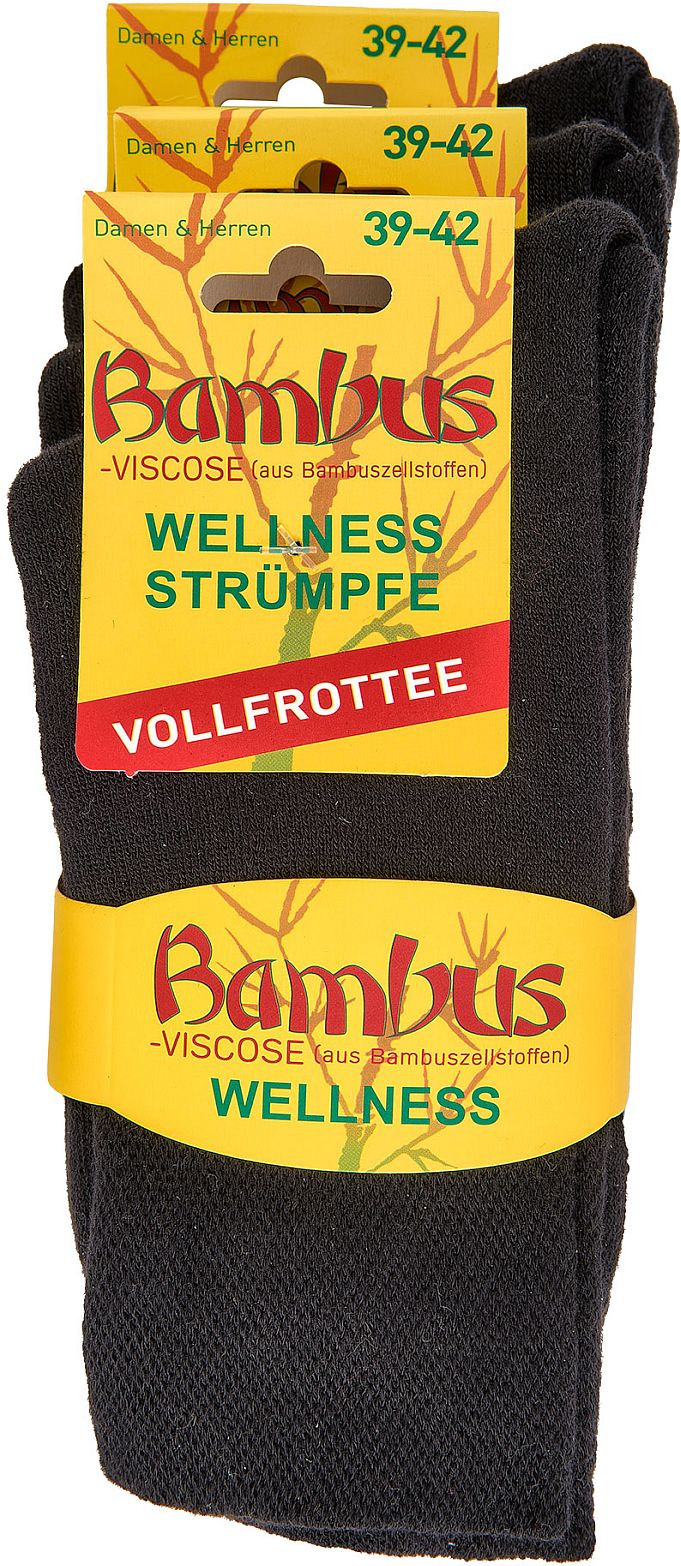  BAMBUS Wellness-Socken  Vollfrottee, superweich und atmungsaktiv 3 Paar
