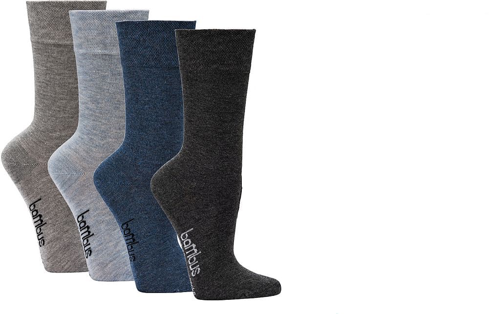  BAMBUS VISCOSE-Wellness-Socken normallang, melange extrabreiter Piqué-Komfortbund  ohne Gummidruck  für Herren  3 oder 6 Paar