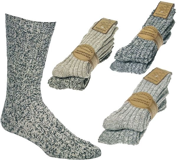 Norweger Socken 3er-Teilung mit Schafwolle-softgewaschen  superweiche, vollgriffige Luxus-Qualität. 2 Paar