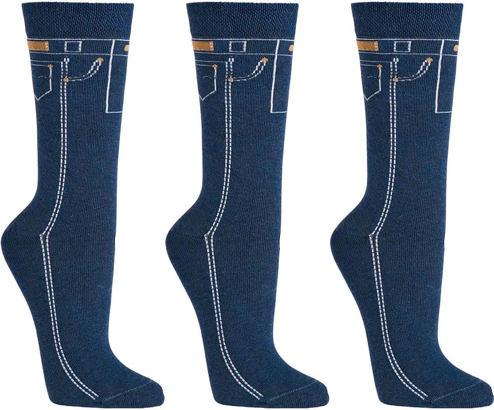 Unisex. Socken „Jeans“  für Teenager, Damen und Herren        3 Paar