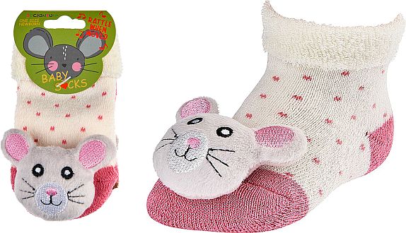 3D Kuschlige Baby Erstlings-Rassel-Socken für die Allerkleinsten 1 Paar