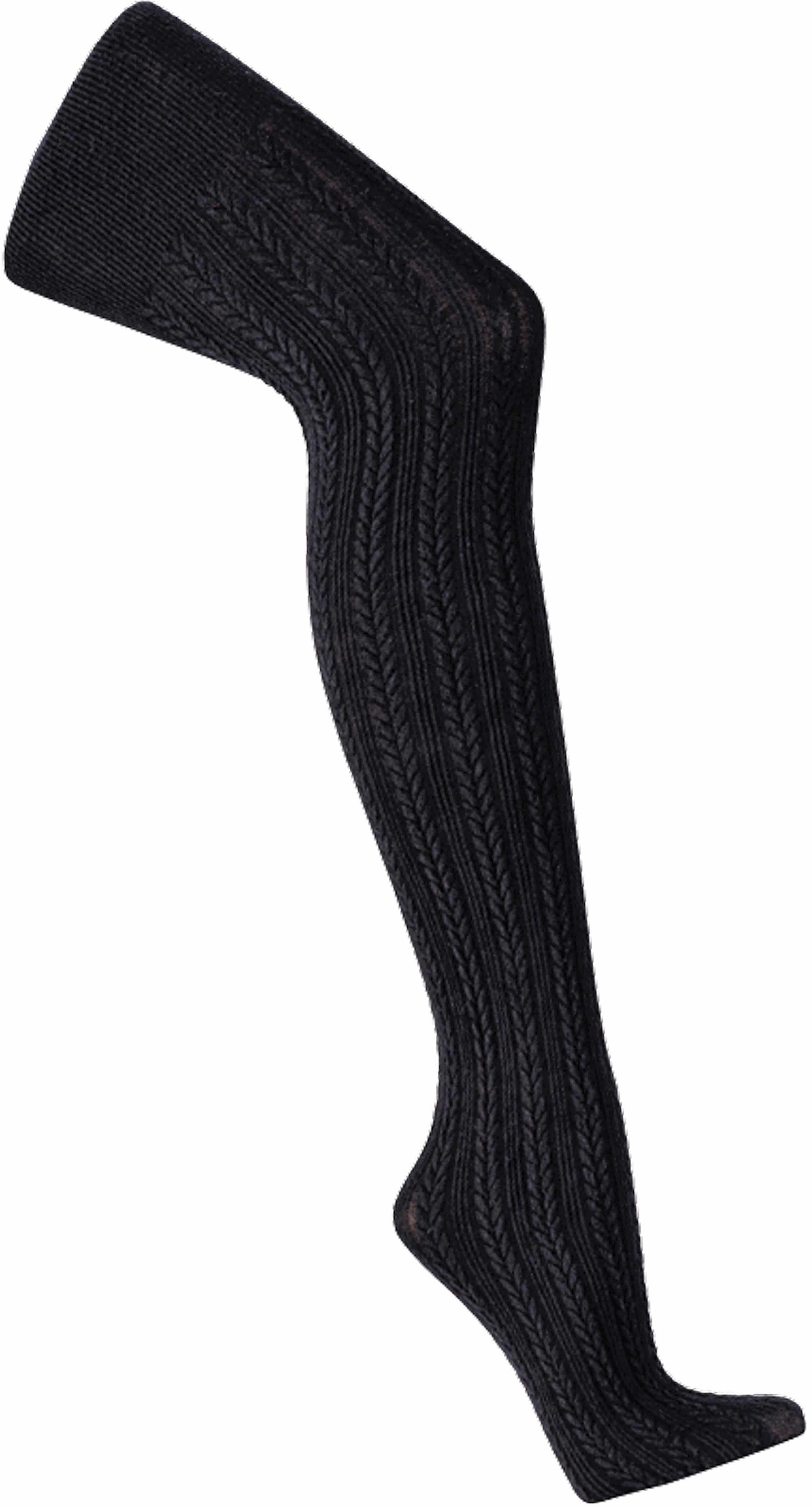 Damen- Strumpfhose „ZOPFMUSTER“  mit Modal , schwarz,  1 STÜCK