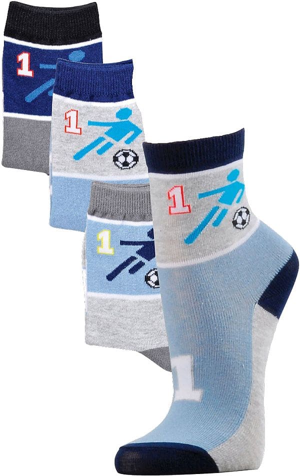 Kinder Socken FUSSBALL NO 1 aus weicher  Baumwolle,  3 Paar