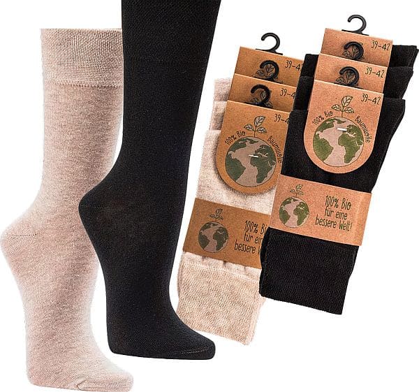Wellness-Socken  Bio Baumwolle für Teenager, Damen und Herren  3 Paar