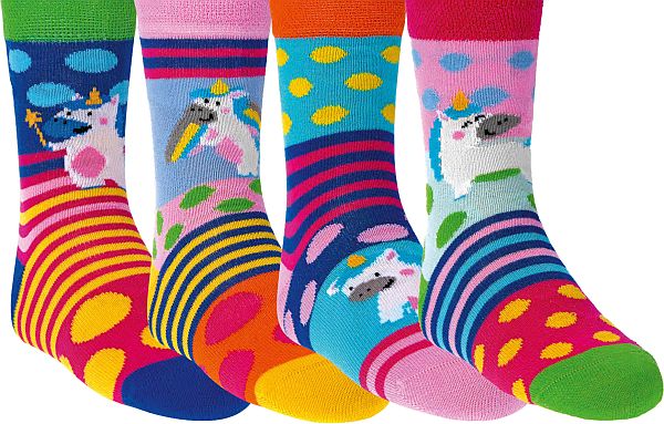 GUTE-LAUNE-EINHORN  Kinder Socken  mit ABS-Druck  3  PAAR