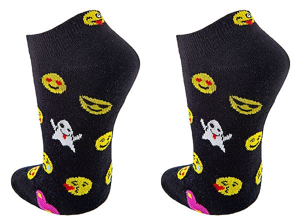SMILE  Witzige Sneaker Socken - SOCKS 4 FUN - Mehr Spaß im Alltag für Teenager, Damen und Herren, 2 oder 4 Paar