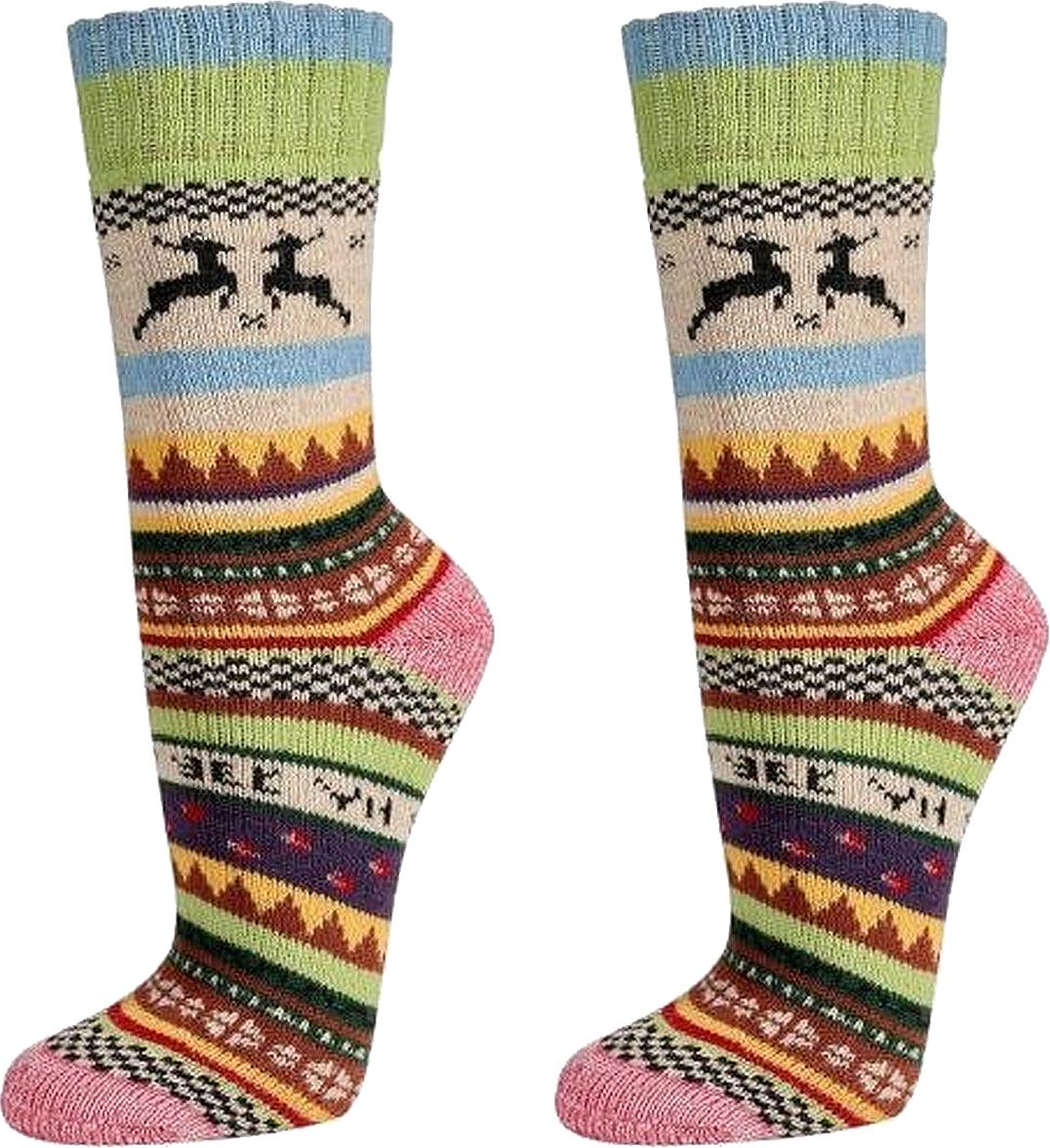 Hygge-Socken ELCH mit Wolle Skandinavien-Stil  2 Paar