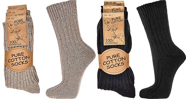 DAMEN & HERREN 100%- Baumwolle Socken schöne dicke Ware, 5er-Teilung          3 Paar